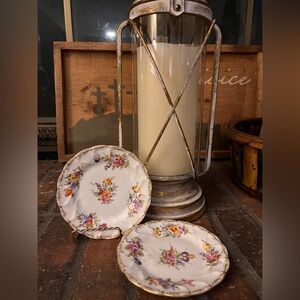 Helena Wolfsohn Dresden Hand-Painted Floral Porcelain Plates